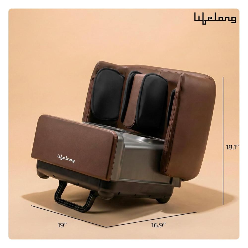 Lifelong LLM963 2 in 1 Foot & Leg Massager Machine & Foldable Ottoman Rest for Home-Pain Relief Massage for Legs-Heat +
