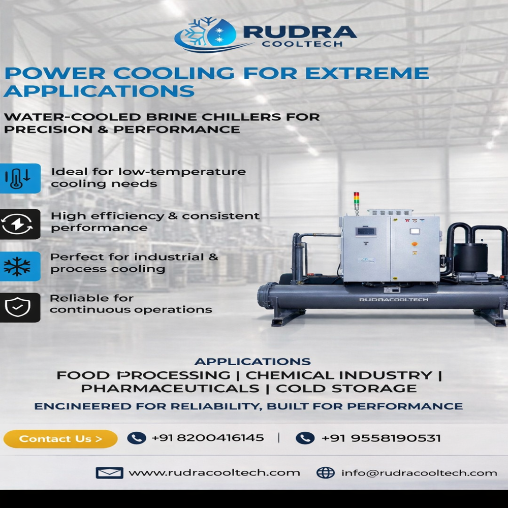 Water Cooled Industrial Chiller Manufacturer in India | High Efficiency Process Cooling System