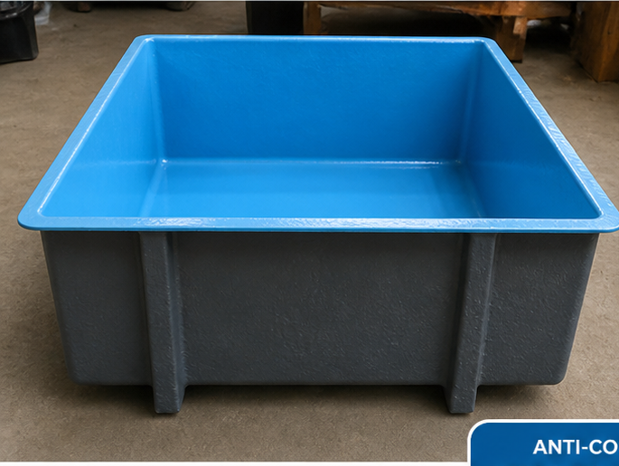 Frp Lining Services - Frp Material, 5-10mm Thickness, Variable Dimensions | Blue Smooth Finish For Chemical Tanks, Wastewater Treatment, Corrosive Environments