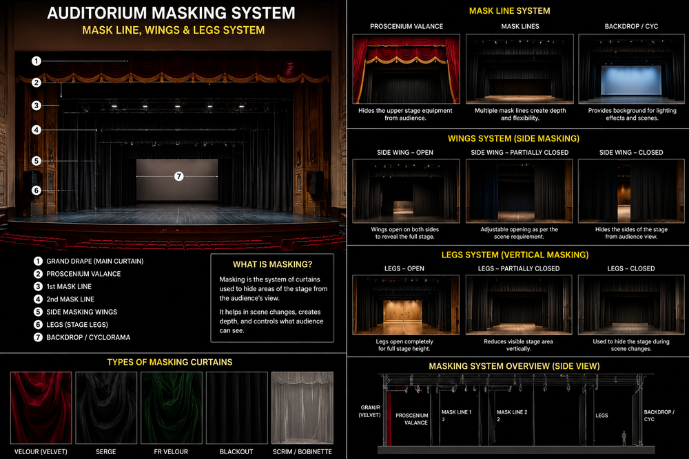 Auditorium Mask Line Wings & Legs System
