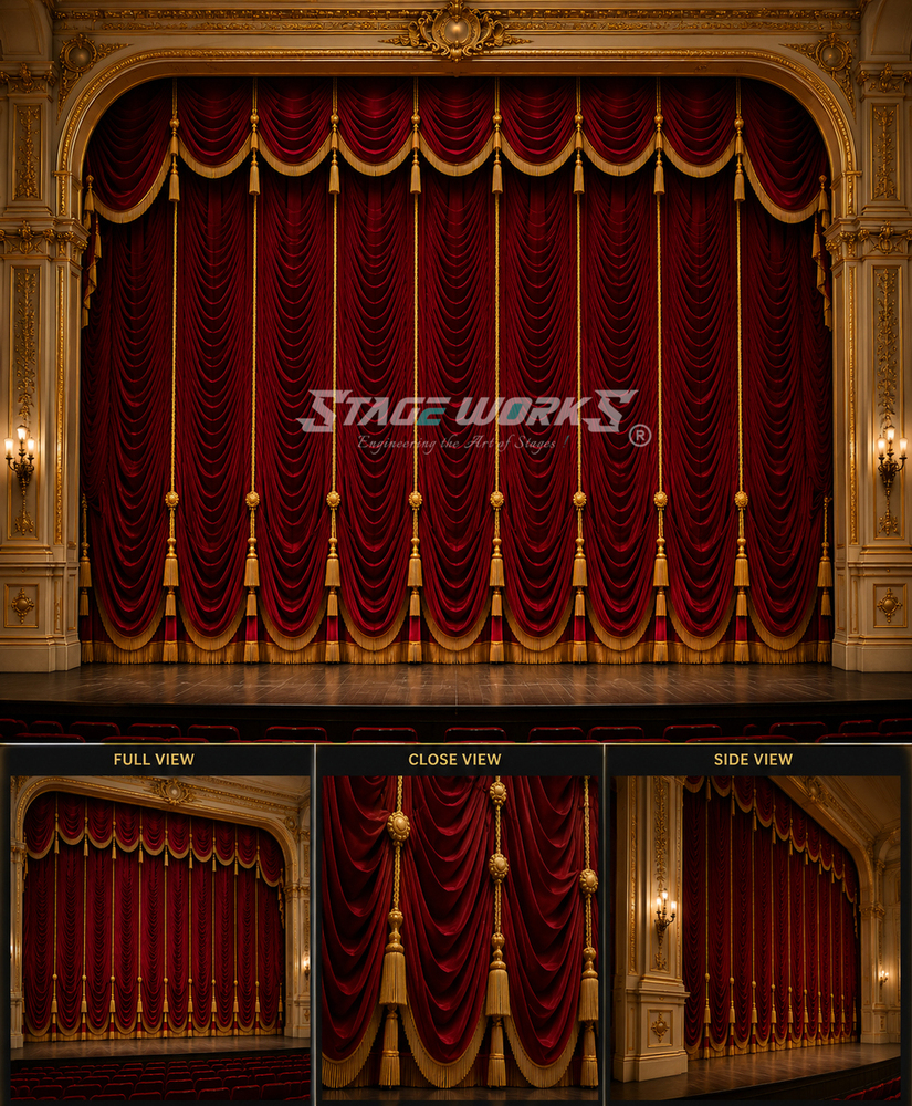 Auditorium Vertical Austrian curtain