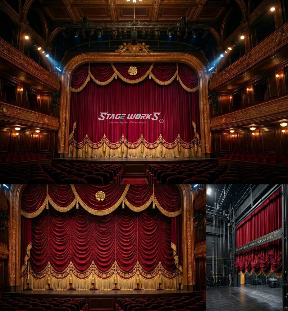 Auditorium Vertical Austrian curtain
