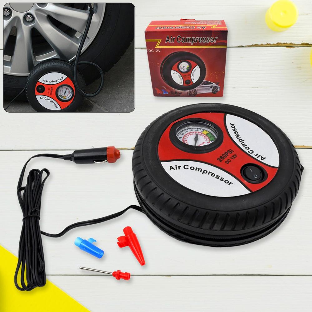 Compressor For Car And Bike 12V 260 Psi Tyre Inflator Air Pump - Color: Mix