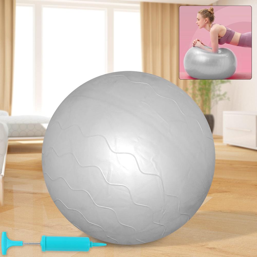 Heavy Duty Gym Ball Non-Slip Stability Ball With Foot Pump For Total Body Fitness - Color: Mix