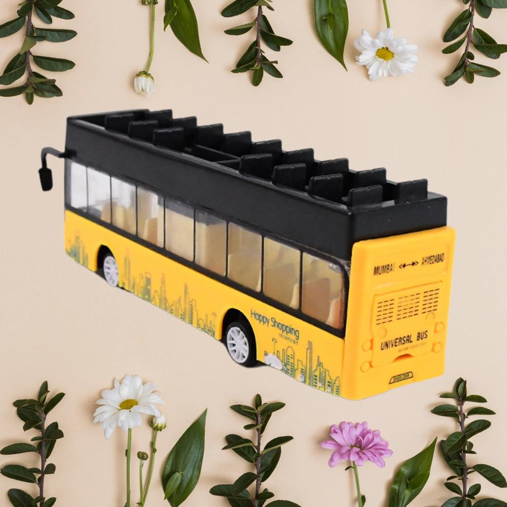 Die-Cast Alloy London Long Bus Double Decker Sightseeing Bus - Color: Mix