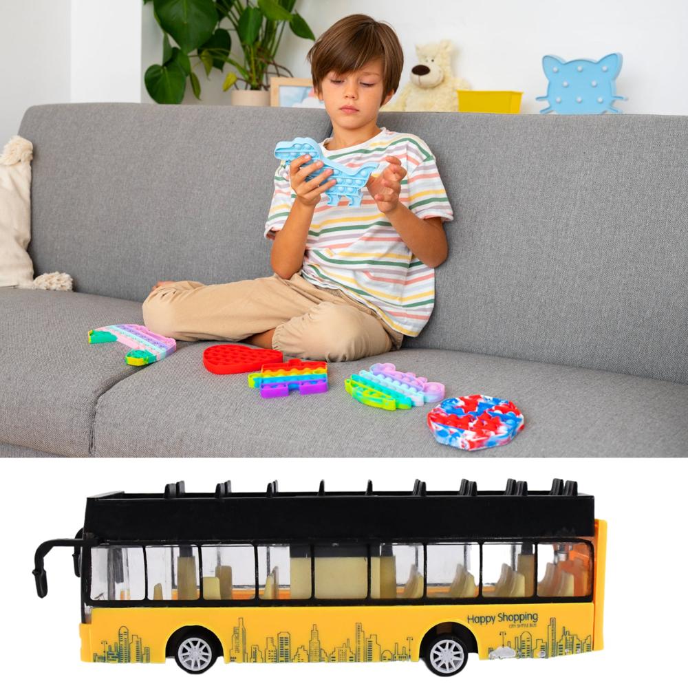 Die-cast Alloy London Long Bus Double Decker Sightseeing Bus