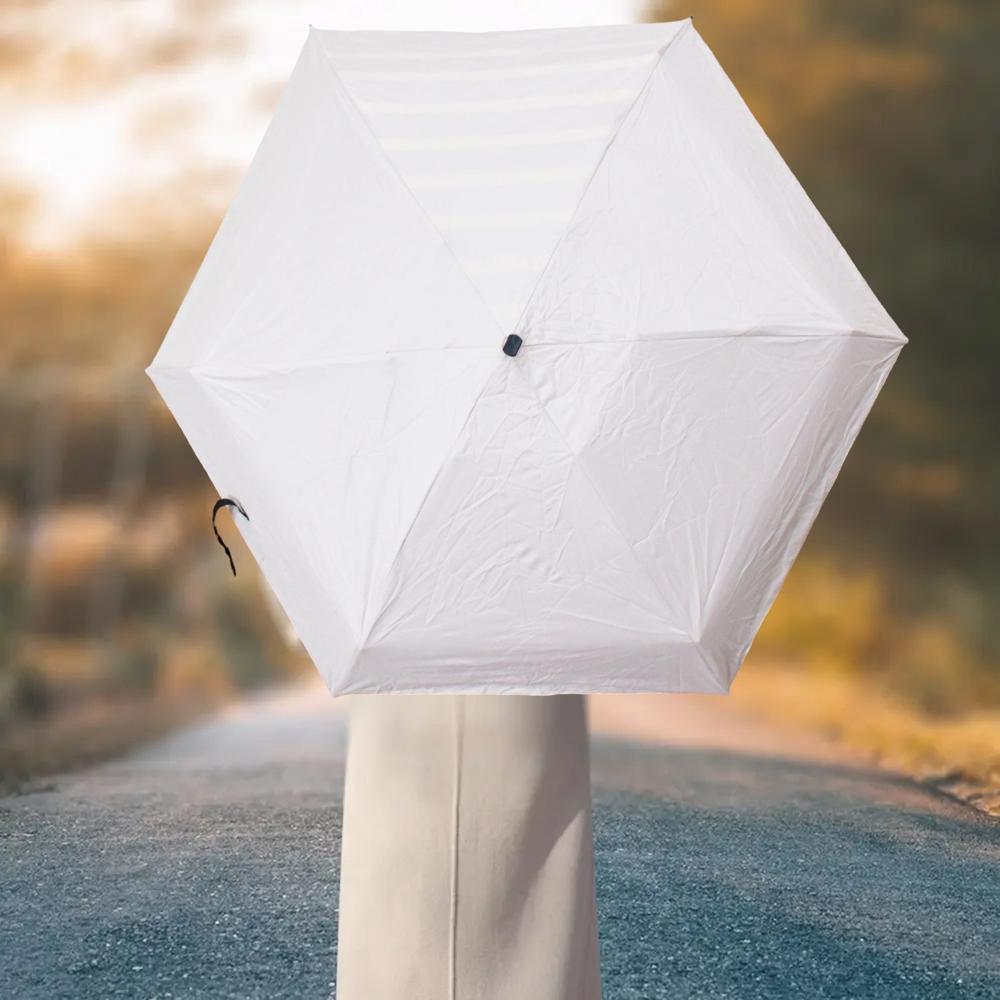 3-fold Sun & Rain Protective Solid Foldable Umbrella (1 Pc) - Color: Mix