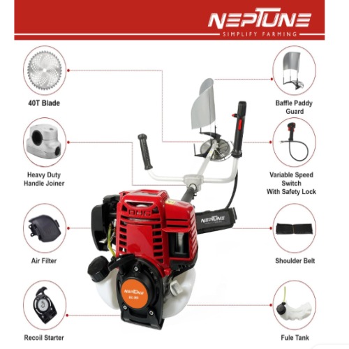 Neptune Side Pack Brush Cutter 36cc 4 Strock