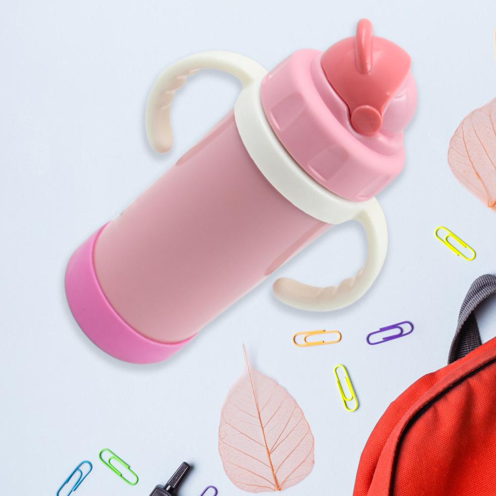 Stainless Steel Water Bottle With Handle & Straw Leak Proof, Rust Proof, Hot & Cold Drinks, Gym Sipper Bpa Free Food Grade Quality, Steel Fridge Bottle For Office / Gym / School (350 Ml) - Color: Mix