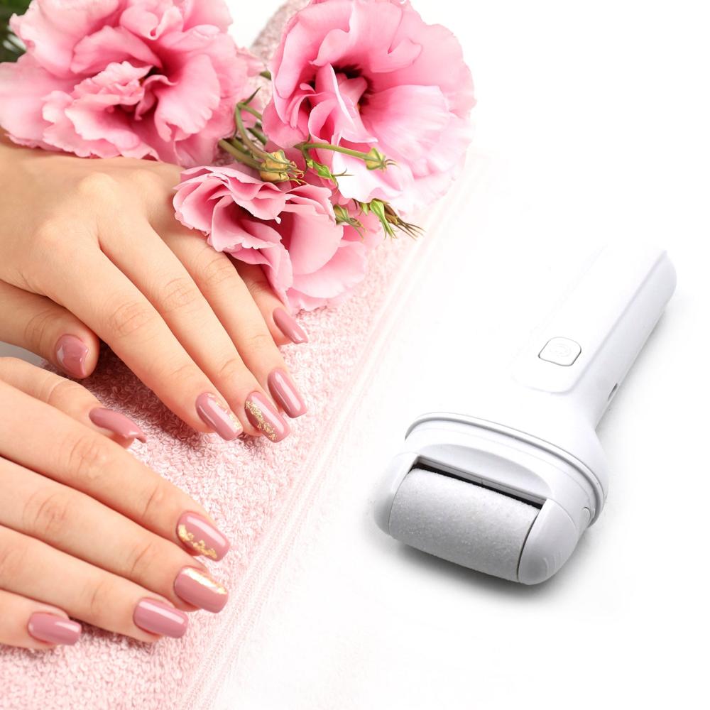 Portable Electric Foot File  Rechargeable Callus Remover & Pedicure Tool Smooth Feet