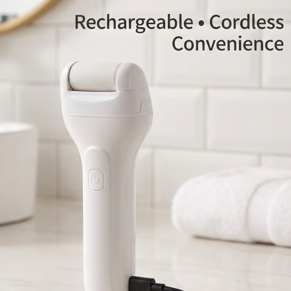 Portable Electric Foot File  Rechargeable Callus Remover & Pedicure Tool Smooth Feet