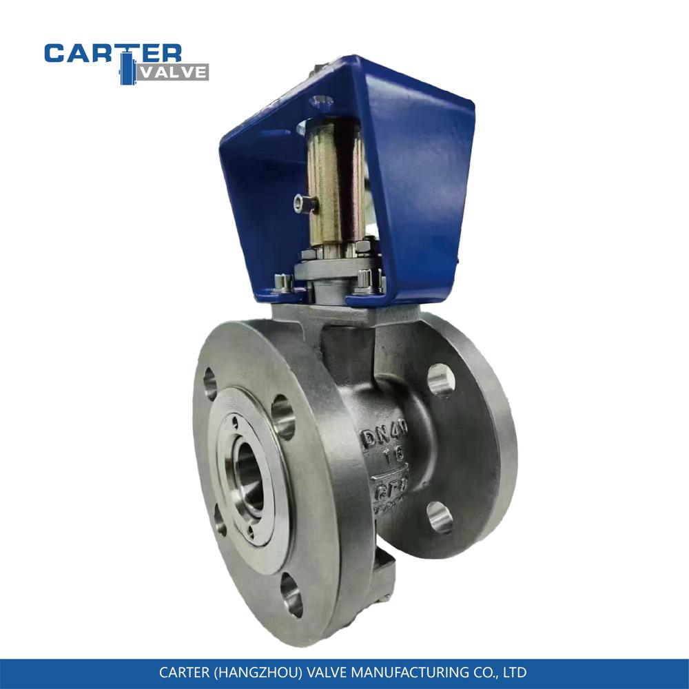 Electric Ball Valve / V Port Ball Valve, Stainless Steel, Flanged, Electric Actuated, V Notch Control Structure, Slurry/Chemical Media, API