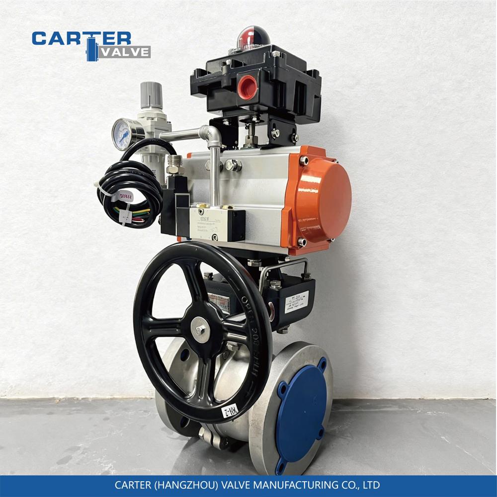 Pneumatic Ball Valve / Flanged Ball Valve, Stainless Steel, Flanged, Pneumatic Actuated, Floating Ball Structure, Water/Oil/Gas, API 6D Standard