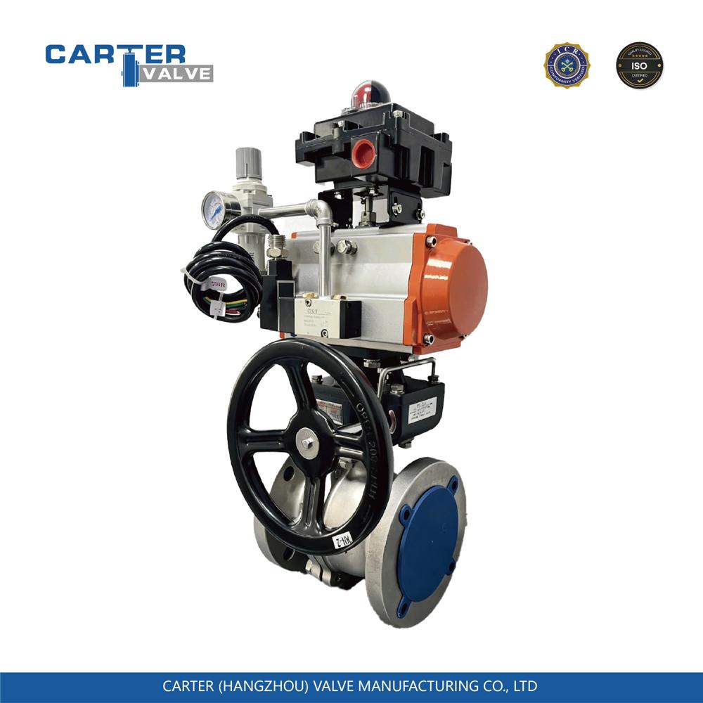 Pneumatic Ball Valve / Flanged Ball Valve, Stainless Steel, Flanged, Pneumatic Actuated, Floating Ball Structure, Water/Oil/Gas, API 6D Standard