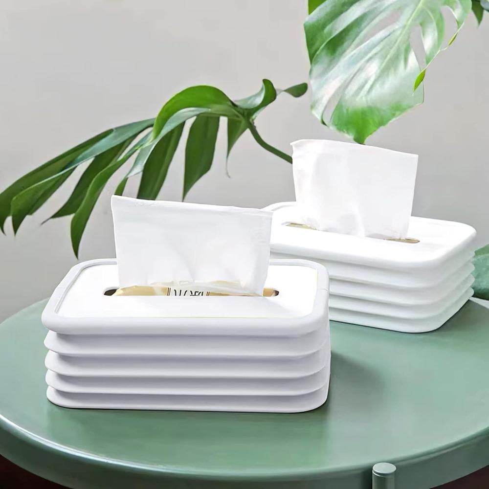 Simple Silicone Tissue Holder Cube / Cylinder Tissue Box For Bathroom, Office - Color: Mix