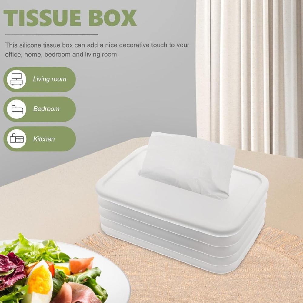 Simple Silicone Tissue Holder Cube / Cylinder Tissue Box for Bathroom, Office