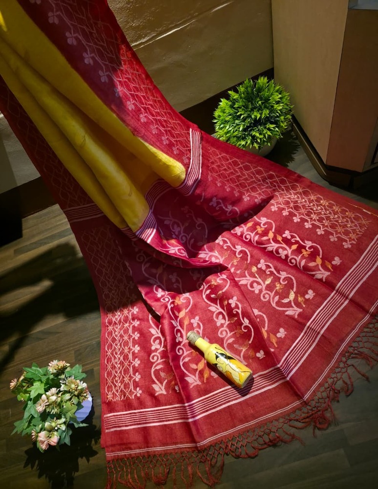 Red Gachhi Tussar Saree