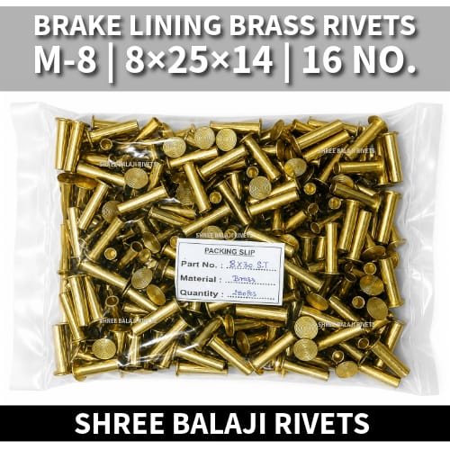8*25 BRAKE LINING BRASS RIVETS 