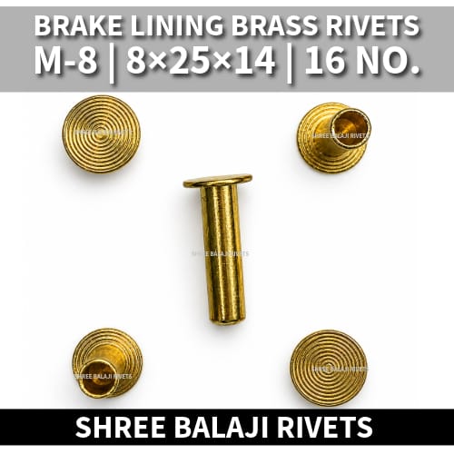 8*25 BRAKE LINING BRASS RIVETS 