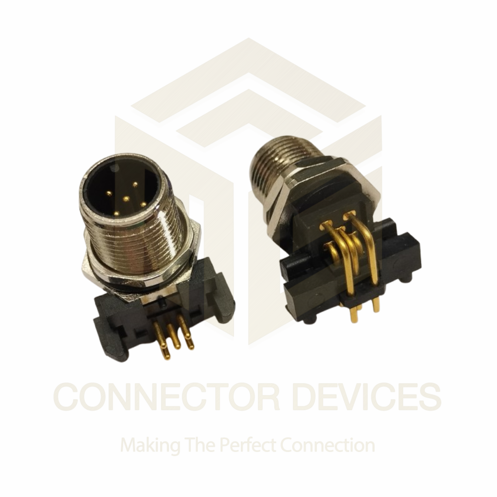 M12 Male Right angle PCB Mount