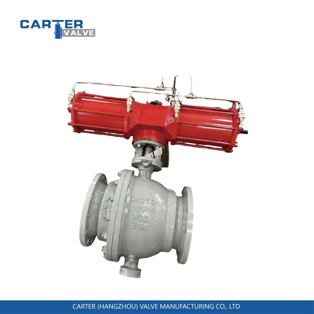Pneumatic Ball Valve / Trunnion Mounted Ball Valve, Stainless Steel, Flanged, Pneumatic Actuated, Trunnion Ball Structure, Oil/Gas/Chemical Media, API 6D Standard