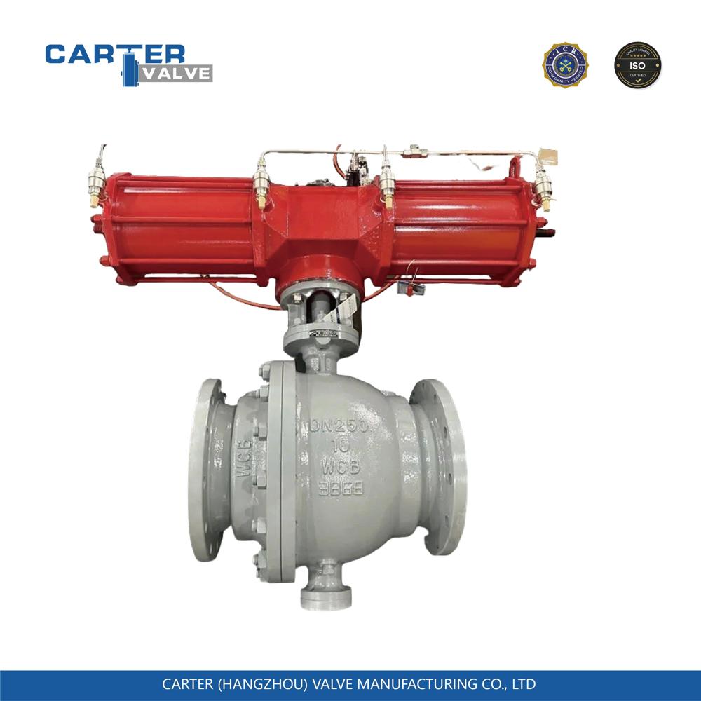 Pneumatic Ball Valve / Trunnion Mounted Ball Valve, Stainless Steel, Flanged, Pneumatic Actuated, Trunnion Ball Structure, Oil/Gas/Chemical Media, API 6D Standard