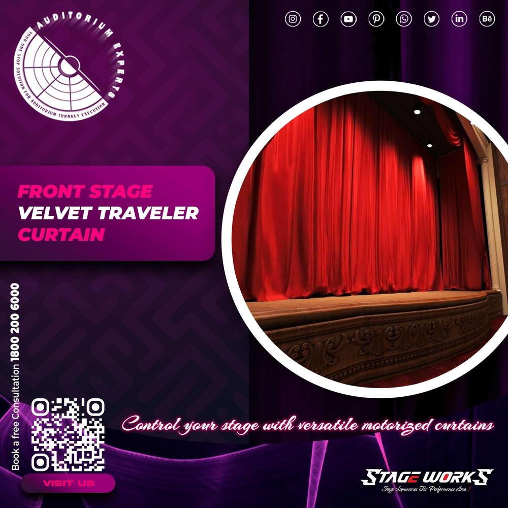 Auditorium Front Stage Velvet Traveler Curtain