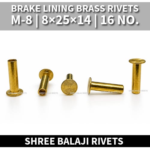 8*25 BRAKE LINING BRASS RIVETS 