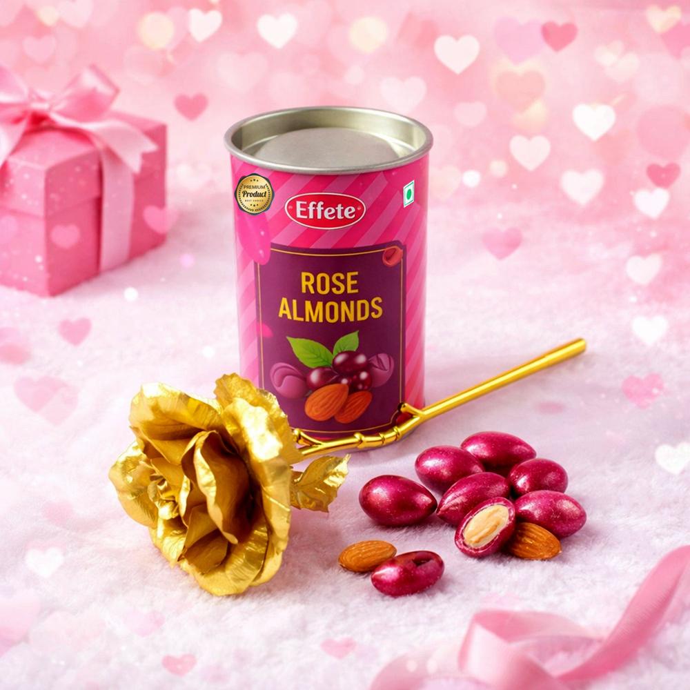 Golden Rose With Almonds Chocolate Gift Set (1 Set) - Color: Mix
