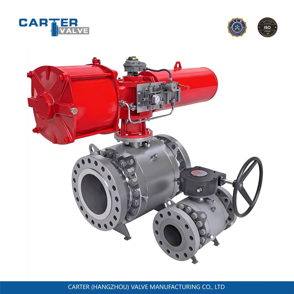 Pneumatic Ball Valve / Trunnion Mounted Ball Valve, Forged Steel, Flanged, Pneumatic Actuated, Trunnion Ball Structure, Oil/Gas, API