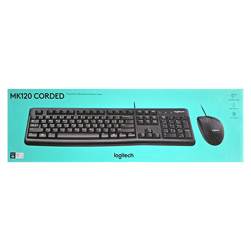 Logitech MK120 USB Corded Keyboard and Mouse Combo