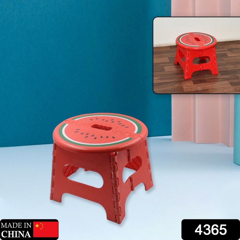 Mix Color Creative Thickening Folding Stool, Fruit Pattern Plastic Low Stool For Kindergarten Small Bench Hinge Handle Design,learn Game Children's Kids Table Indoor Household Children's Chair Lightweight