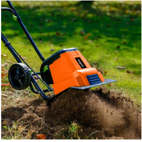 Neptune Nc-41e 1500 W Electric Portable Mini Garden Tiller (Cultivator Weeder) With 6 Blades - Color: Orange And Black
