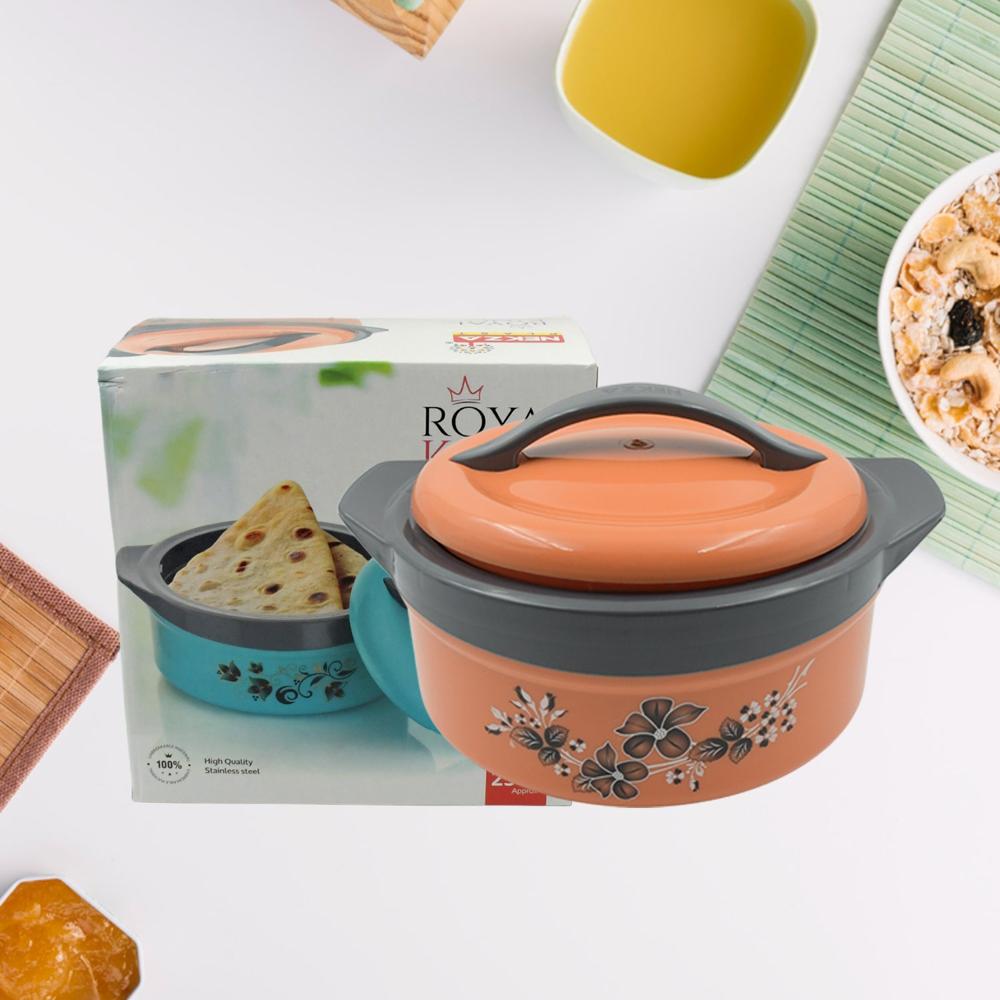 Casserole Box For Food Searving Inner Steel Insulated Casserole Hot Pot (Approx 2500 Ml) - Color: Mix