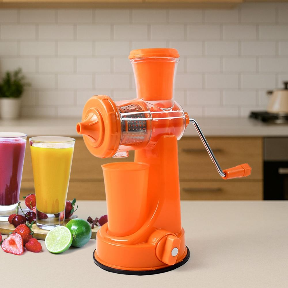 Manual Fruit Vegetable Juicer With Juice Cup And Waste Collector - Color: Mix