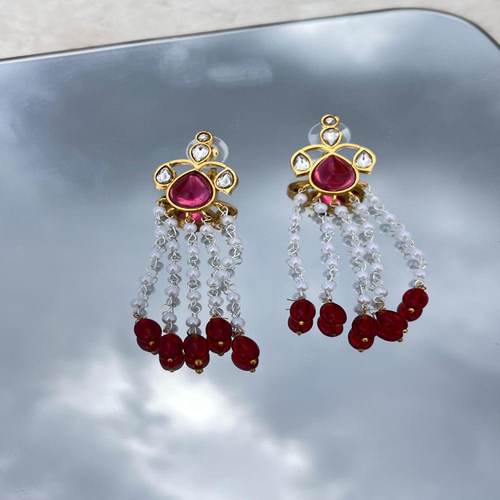 light weight kundan earrings 