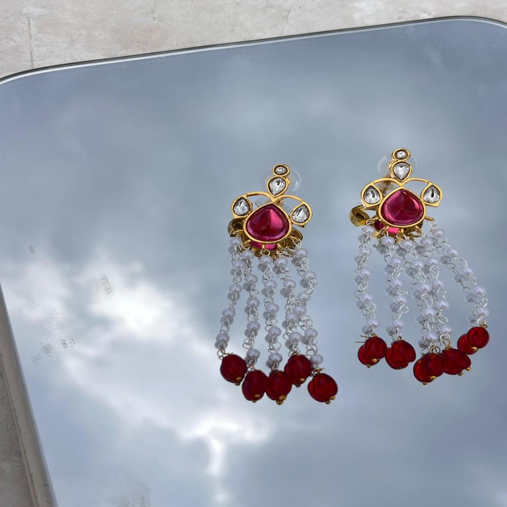 light weight kundan earrings 