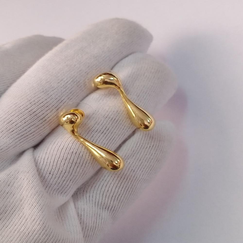 gold plated melted drop earrings 