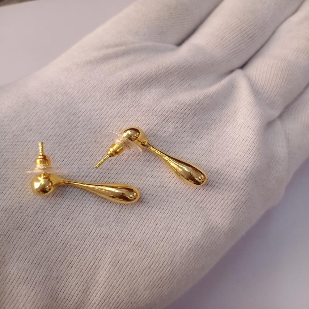 gold plated melted drop earrings 