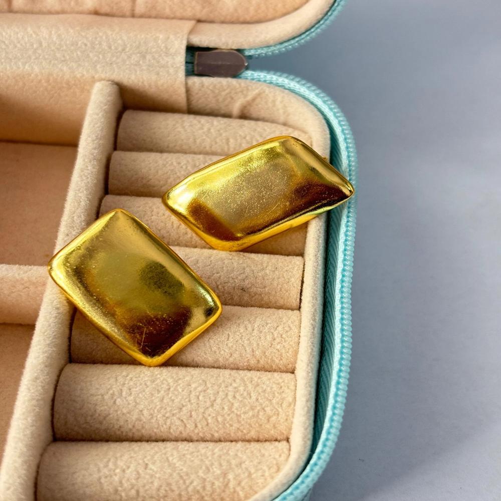 Gold Plated Geometric Stud Earrings 