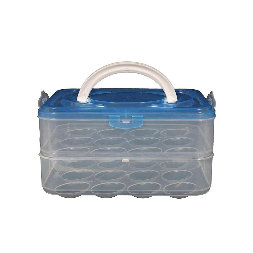 Double Layer Premium 48 Grid Egg Storage Box For Egg Storage Container - Color: Mix