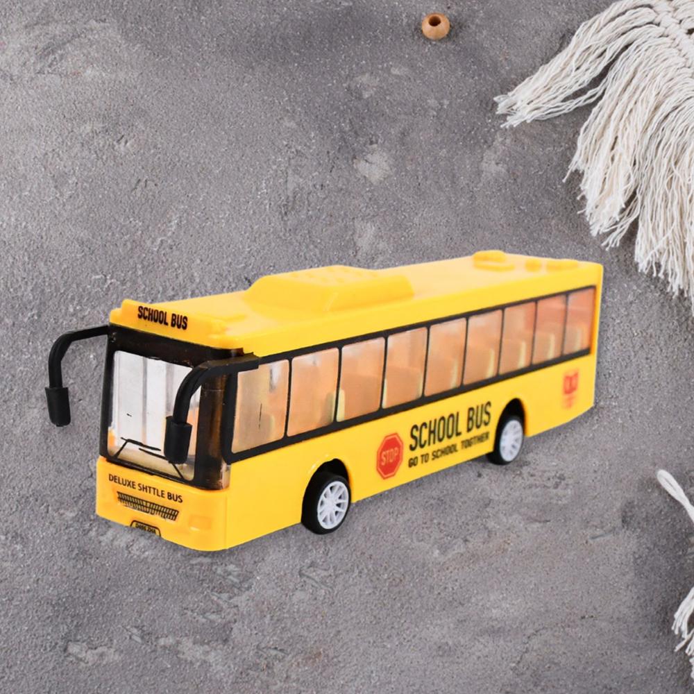 Inertia Bus Toys , High Simulation Yellow Fine Details Mini Bus