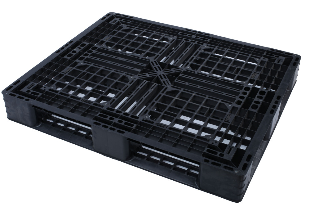 Used Black Colored Rigid Plastic Pallet