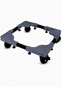 Shop4ever Adjustable Refrigerator Stand | Heavy Duty Appliance Base With Wheels | Washing Machine Stand | Anti-skid Feet | 17.5-27.5 Inch - Color: Black