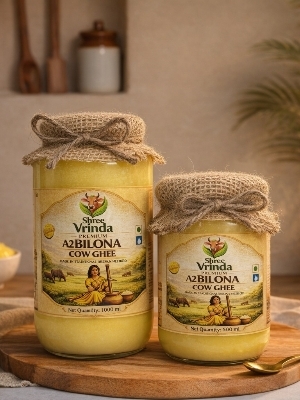 A2 Bilona Cow Ghee Combo Of 1.5 Litre Glass Jar - Color: Golden Yellow