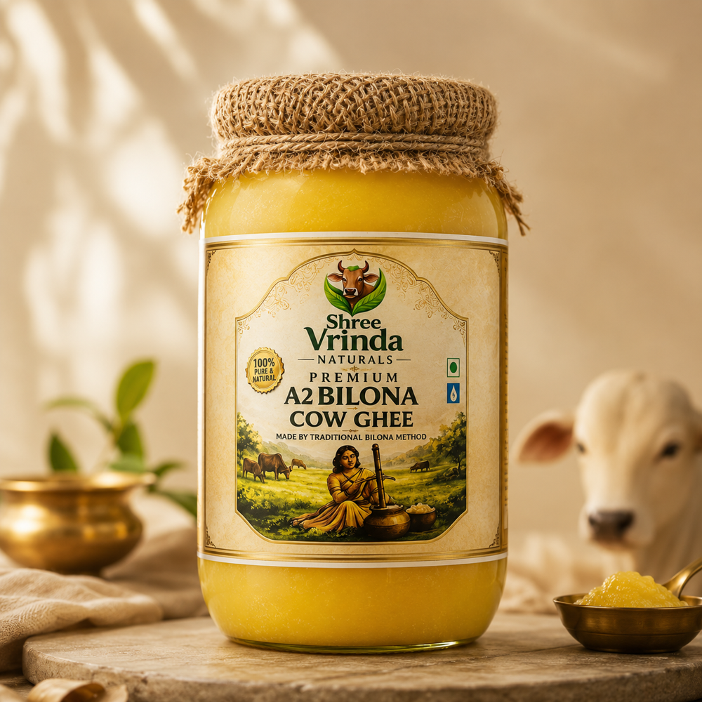 1000 Ml A2 Bilona Cow Ghee - Color: Golden Yellow