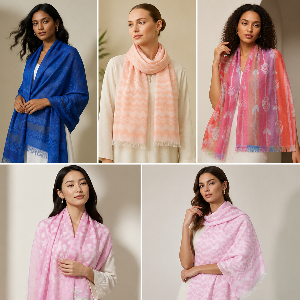 Pure Cotton Jacaurd Stoles