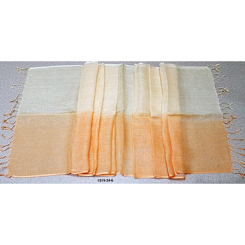 Pure Linen Ombre Shaded Scarves With Tassels