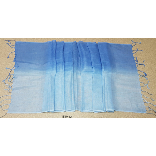 Pure Linen Ombre Shaded Scarves With Tassels