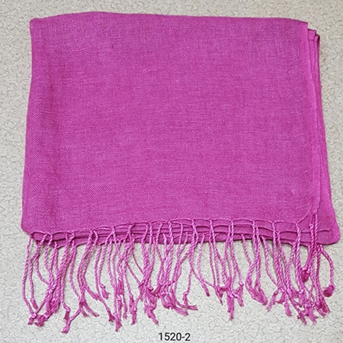 Pure Linen Solid Scarves With Tassels